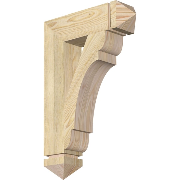 Ekena Millwork Olympic Arts & Crafts Rough Sawn Bracket, Douglas Fir, 4"W x 16"D x 24"H BKT04X16X24OLY03RDF - main